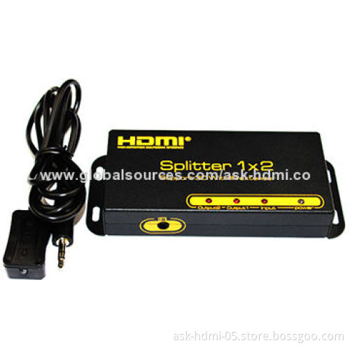 HDMI Splitter 1 x 2 with IR Extender/IR Injector, Supports 3D